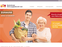 Tablet Screenshot of blankenburger-wohnungsgesellschaft.de